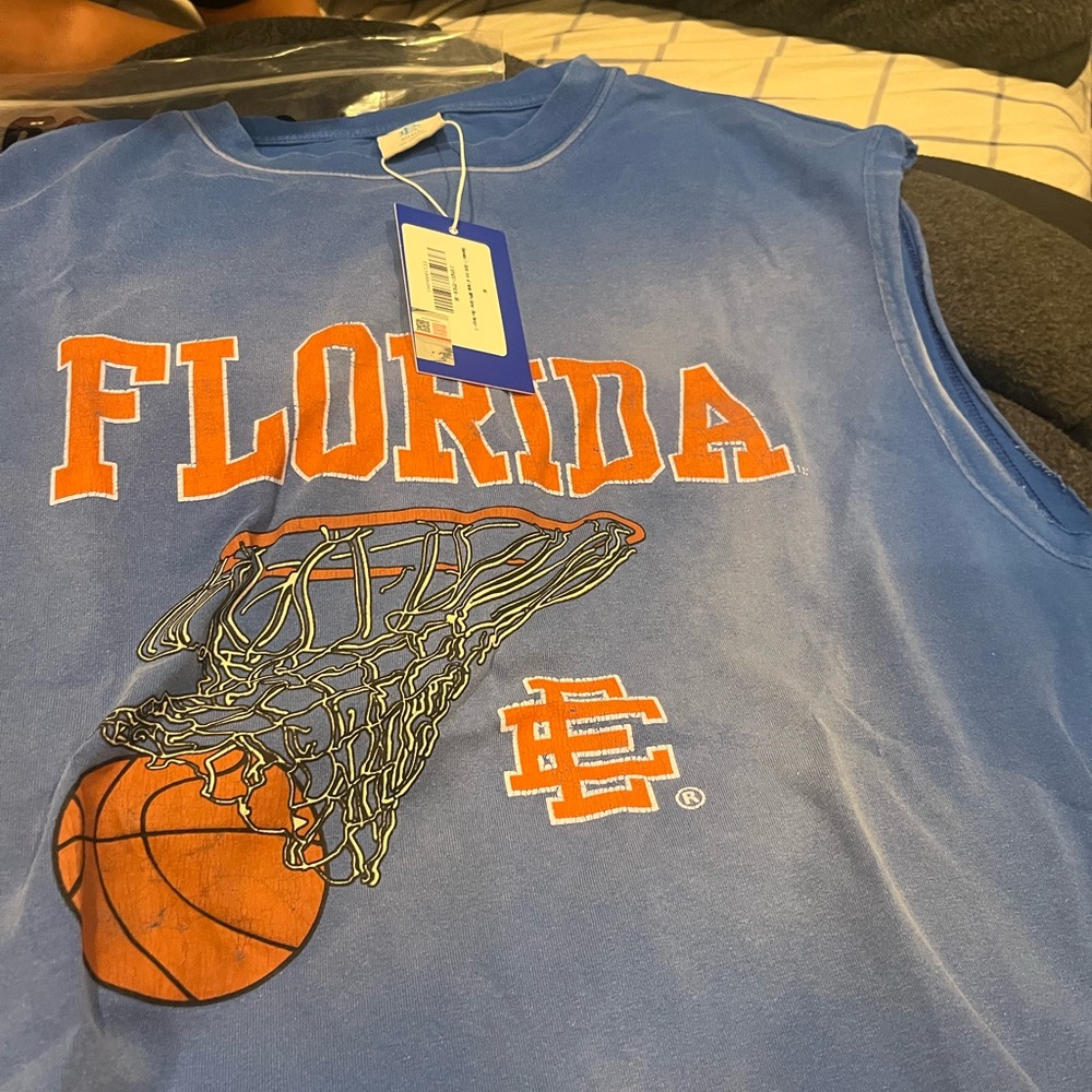 Eric Emanuel Blue and Orange Basketball Tank Top Florida